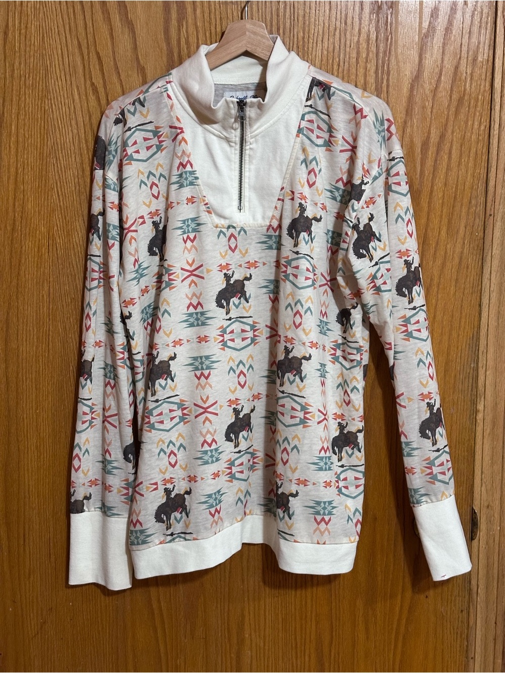 Panhandle Slim Women's Panel Quarter Zip Long sleeve sz XXL Aztec